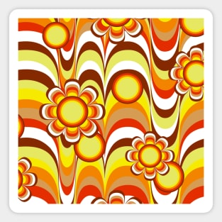 Groovy 60s Psychedelic Flower Magnet